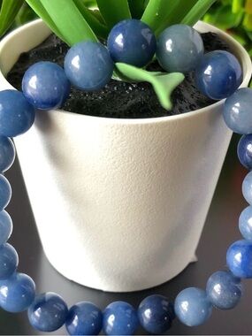 Blue Gemstone Beaded Stretch Bracelet - Women